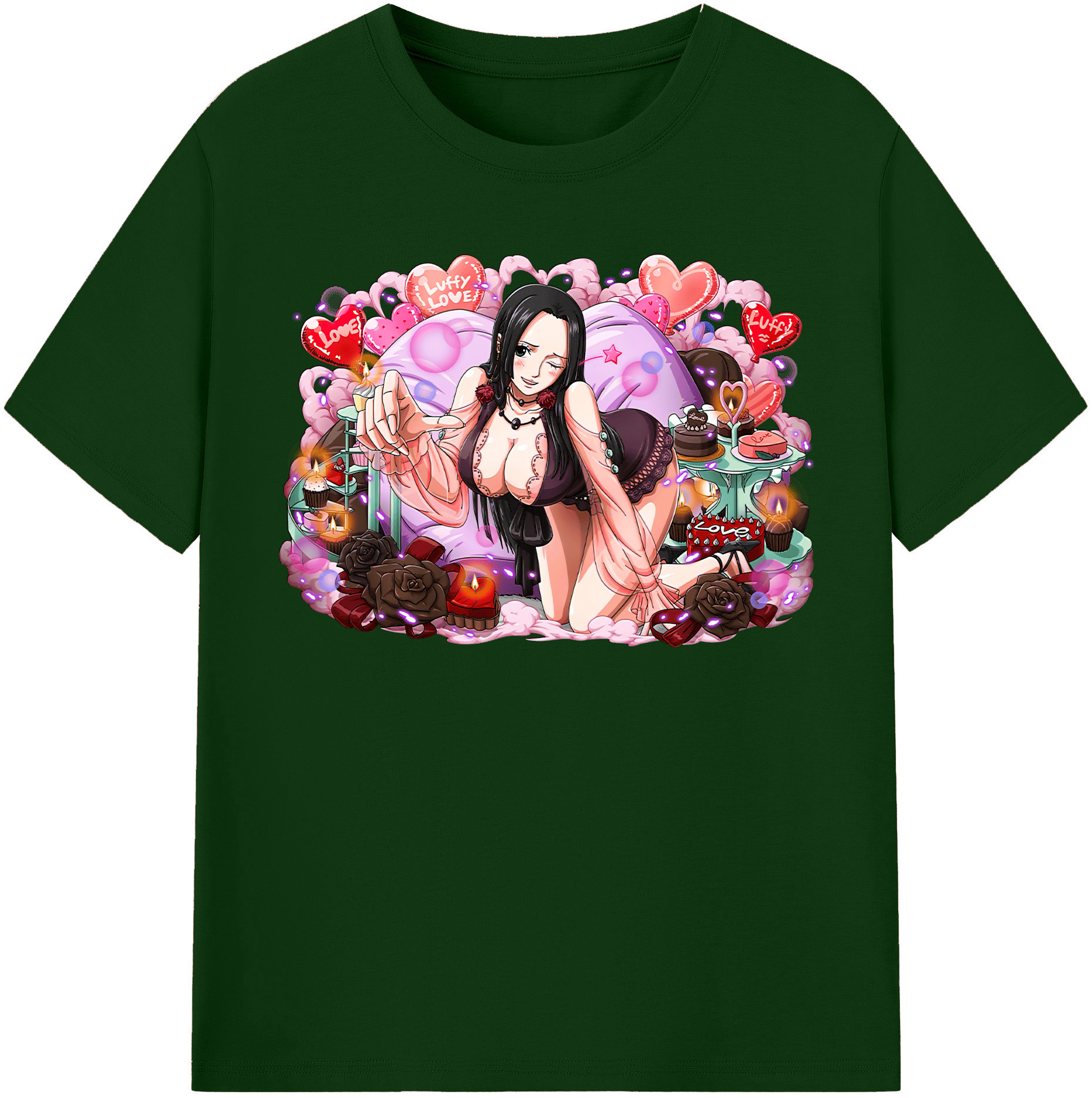 ワンピース ボア・ハンコック ONE PIECE Boa·Hancock 綿100％半袖Tシャツ（フロントプリント）